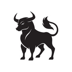 Angry Bull With Flared Nostrils Silhouette