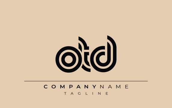 OTD Creative Unique Modern Letter Logo Design. Stylized logo featuring a unique letter design, presenting abstract minimalist aesthetics and modern appeal.