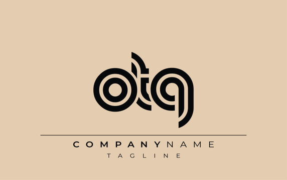 OTQ Creative Unique Modern Letter Logo Design. Stylized logo featuring a unique letter design, presenting abstract minimalist aesthetics and modern appeal.
