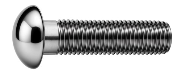 Chrome-plated fully threaded bolt with a dome head for decorative metalwork.