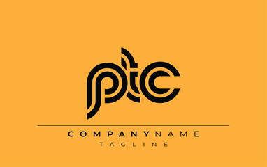 PTC Creative Unique Modern Letter Logo Design. Stylized logo featuring a unique letter design, presenting abstract minimalist aesthetics and modern appeal.