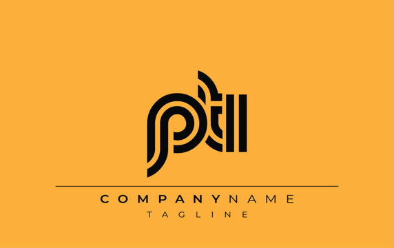 PTI Creative Unique Modern Letter Logo Design. Stylized logo featuring a unique letter design, presenting abstract minimalist aesthetics and modern appeal.