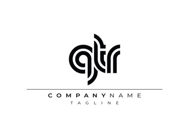 QTR Creative Unique Modern Letter Logo Design. Stylized logo featuring a unique letter design, presenting abstract minimalist aesthetics and modern appeal.