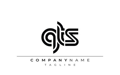 QTS Creative Unique Modern Letter Logo Design. Stylized logo featuring a unique letter design, presenting abstract minimalist aesthetics and modern appeal.