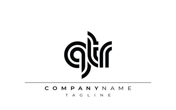 QTR Creative Unique Modern Letter Logo Design. Stylized logo featuring a unique letter design, presenting abstract minimalist aesthetics and modern appeal.