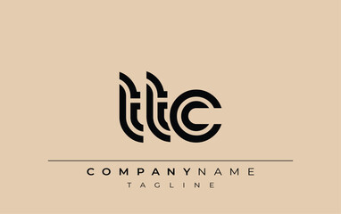 TTC Creative Unique Modern Letter Logo Design. Stylized logo featuring a unique letter design, presenting abstract minimalist aesthetics and modern appeal.