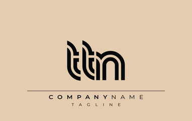 Fototapeta premium TTN Creative Unique Modern Letter Logo Design. Stylized logo featuring a unique letter design, presenting abstract minimalist aesthetics and modern appeal.