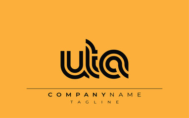 UTA Creative Unique Modern Letter Logo Design. Stylized logo featuring a unique letter design, presenting abstract minimalist aesthetics and modern appeal.
