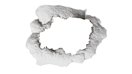 Abstract Organic Texture with Central Hole on Transparent Background