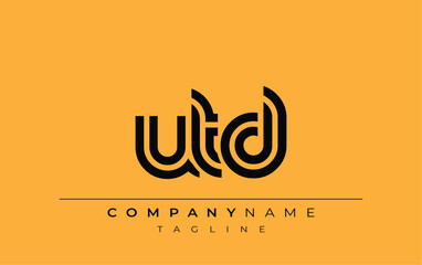 UTD Creative Unique Modern Letter Logo Design. Stylized logo featuring a unique letter design, presenting abstract minimalist aesthetics and modern appeal.