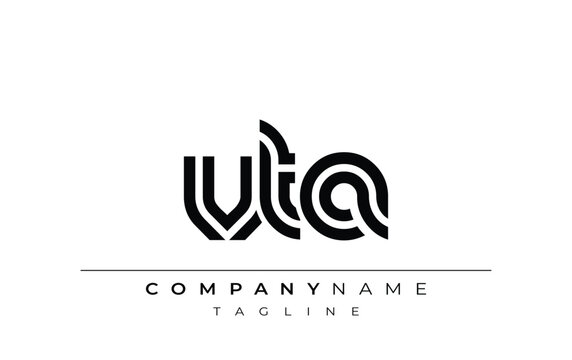 VTA Creative Unique Modern Letter Logo Design. Stylized logo featuring a unique letter design, presenting abstract minimalist aesthetics and modern appeal.