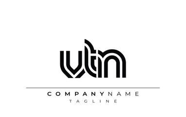 VTN Creative Unique Modern Letter Logo Design. Stylized logo featuring a unique letter design, presenting abstract minimalist aesthetics and modern appeal.