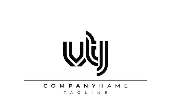 VTJ Creative Unique Modern Letter Logo Design. Stylized logo featuring a unique letter design, presenting abstract minimalist aesthetics and modern appeal.