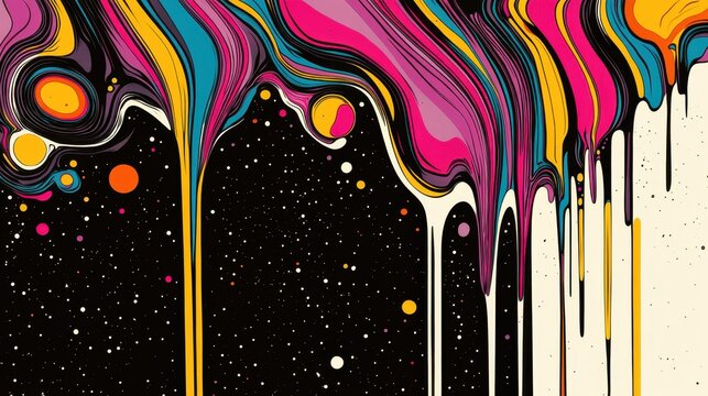 Colorful, dripping abstract design with swirling patterns. - Powered by Adobe
