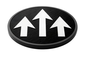 Arrow road sign isolated on white background