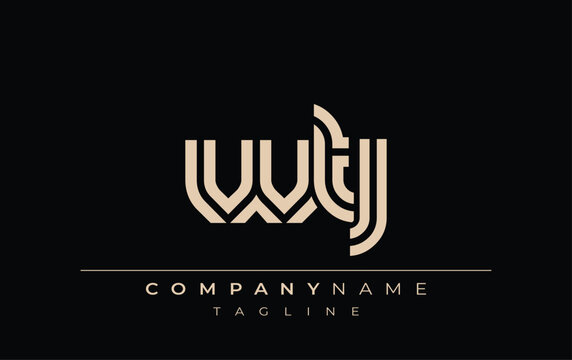 WTJ Creative Unique Modern Letter Logo Design. Stylized logo featuring a unique letter design, presenting abstract minimalist aesthetics and modern appeal.