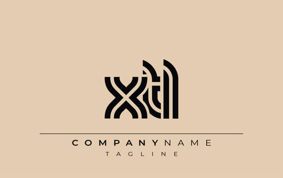 XTL Creative Unique Modern Letter Logo Design. Stylized logo featuring a unique letter design, presenting abstract minimalist aesthetics and modern appeal.