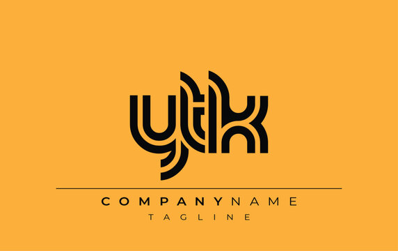 YTK Creative Unique Modern Letter Logo Design. Stylized logo featuring a unique letter design, presenting abstract minimalist aesthetics and modern appeal.