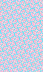 Light blue and pink abstract geometric pattern makes a unique textile design or backdrop, providing a visually engaging aesthetic