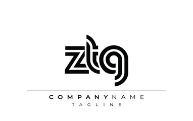 ZTG Creative Unique Modern Letter Logo Design. Stylized logo featuring a unique letter design, presenting abstract minimalist aesthetics and modern appeal.