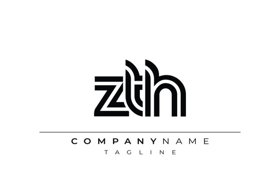 ZTH Creative Unique Modern Letter Logo Design. Stylized logo featuring a unique letter design, presenting abstract minimalist aesthetics and modern appeal.