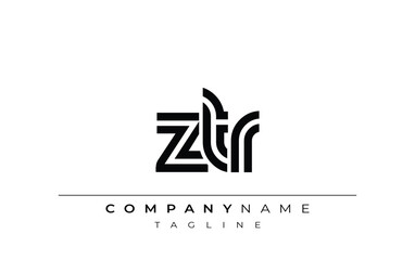 ZTR Creative Unique Modern Letter Logo Design. Stylized logo featuring a unique letter design, presenting abstract minimalist aesthetics and modern appeal.