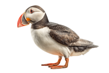 PNG Detailed portrait of an atlantic puffin on a white background