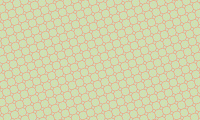 Fototapeta premium Gentle backdrop shows peach octagons interconnected on a pastel green surface, creating a soft, repeating honeycomb-like pattern.