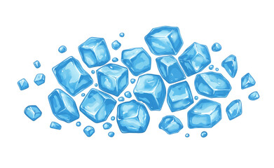 Refreshing cold ice cube design, perfect for beverage companies or summer marketing materials with its crisp, clean style.