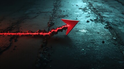 A red arrow breaking through a barrier, symbolizing overcoming challenges during festive season