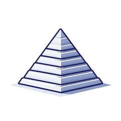 White stone pyramid in minimalist 3D cartoon style. Perfect for ancient Egyptian monuments, historical architecture or geometric landmark illustrations.