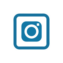 Vibrant Blue Instagram Camera Vector Icon Set for Social Media