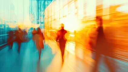Abstract City Rush: Motion Blur of Urban Life