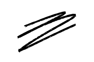 A black scribble line isolated on transparent background