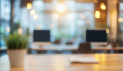 Blurred Office Space: Modern Workspace Ambiance