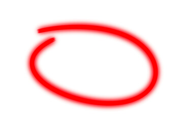 A glowing red circle is isolated on transparent background