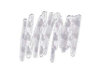 A gray scribble with a rough texture is isolated on transparent background