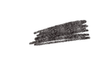 A dark gray charcoal smear isolated on transparent background