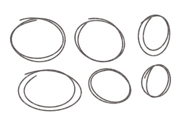 Hand drawn scribble circles isolated on transparent background