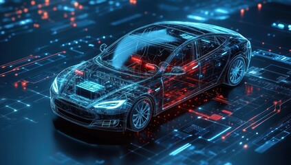 Futuristic Electric Car: Digital Design and Innovation