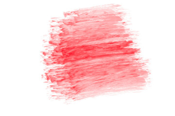 A red watercolor brush stroke creates a vibrant stain isolated on transparent background