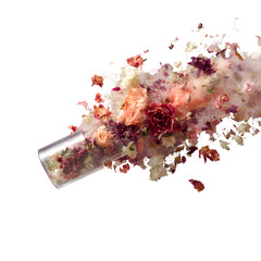Exploding Dried Flowers in Glass Tube Concept

