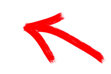 A red brushstroke arrow points to the left, isolated on transparent background
