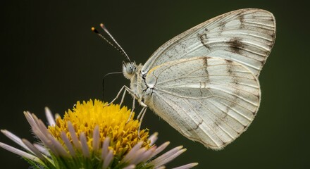 Pale butterfly on flower