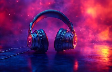 Illuminated Headphones Audio Equipment for Music Lovers