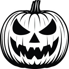  Halloween Pumpkin Scary Illustration Spooky Jack-o'-lantern Vector Graphic