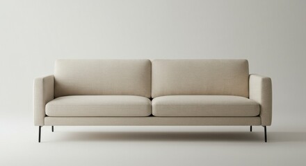 Modern beige sofa in a minimalist setting