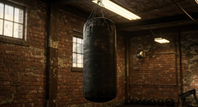 Boxing Punching Bag in Gym