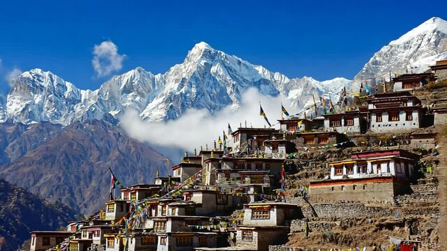 himalayan mountain village in uttarakhand video