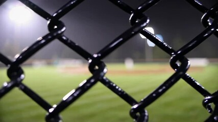 Rainy Evening Baseball Field Lights - Powered by Adobe